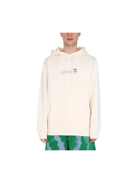 Bluza z kapturem Msgm z kapturem biała