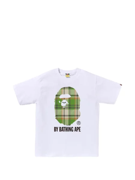 Tricou A Bathing Ape® în carouri cu imagine alb