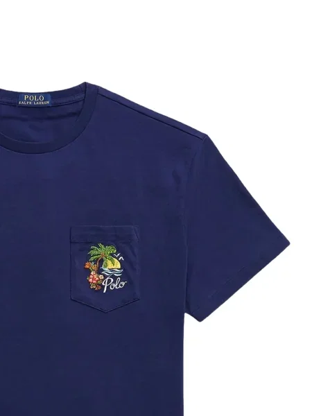 Pruhované pruhované košile Polo Ralph Lauren s výšivkou modré