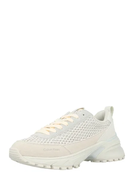 Sneakerși Calvin Klein Jeans cu șireturi din dantelă alb