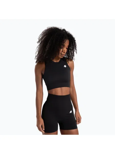 Горна част на тренировъчния топ на Gorilla Wear за жени Olivia Crop black черно
