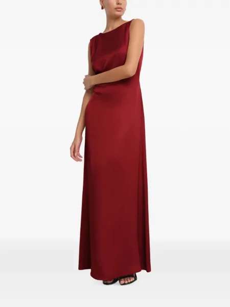 Rochie maxi Marcella asimetrică roșu