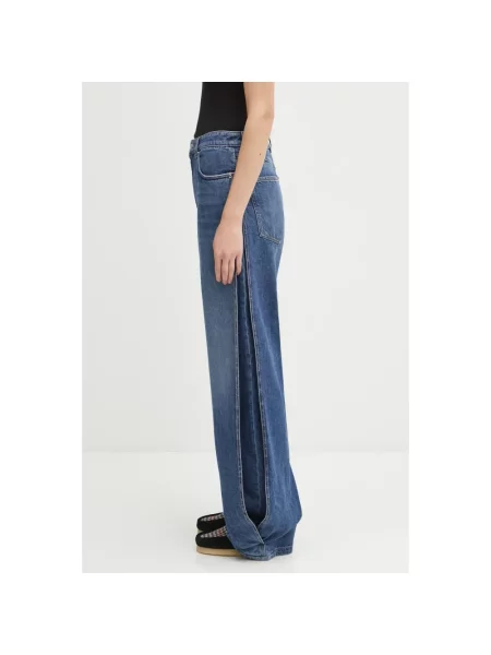Szerokie jeansy Sportmax niebieskie