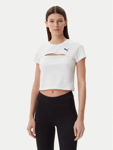 Puma Tricou Ess Cut-Out alb