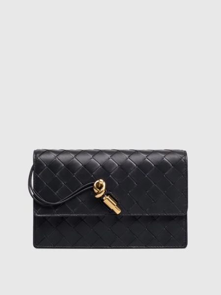 Шкіряна сумка Andiamo Bottega Veneta синя