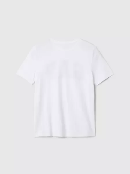 GAP Tricou gri / negru / lână alb