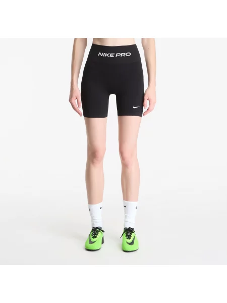 Pantaloni scurți Nike Pro Seamless High-Waisted 5" Biker Shorts Black/ White S alb