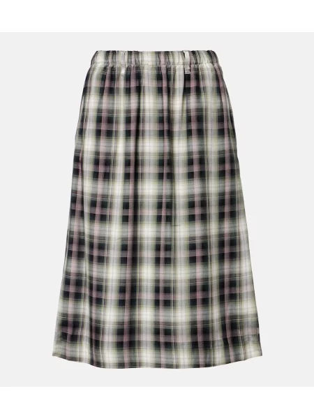 Spódnica midi Acne Studios w kratkę do kolan