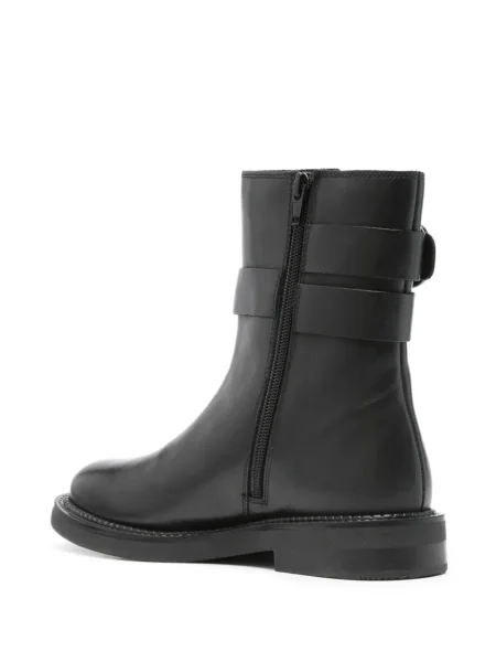 Botine Geox din piele cu cataramă negru