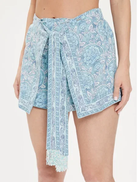 Pantaloni scurți din denim Pepe Jeans cu talie înaltă albastru