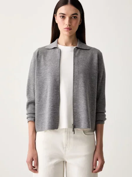 MM by Max Mara cardigan pentru femei din lână MMLCANDITI gri
