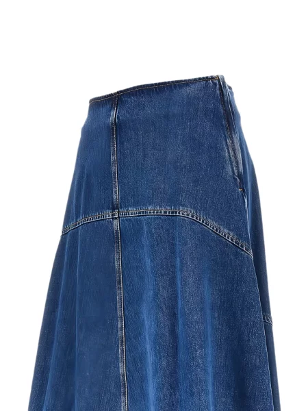 Fustă Weekend Max Mara în linie A albastru