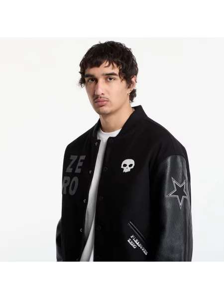 Bomber PLEASURES Zero Pleasures Varsity Jacket Black XL negru