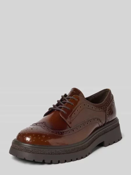 Buty sznurowane z imitacji gładkiej skóry Tamaris