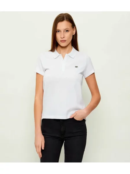 Tricou polo Karl Lagerfeld alb