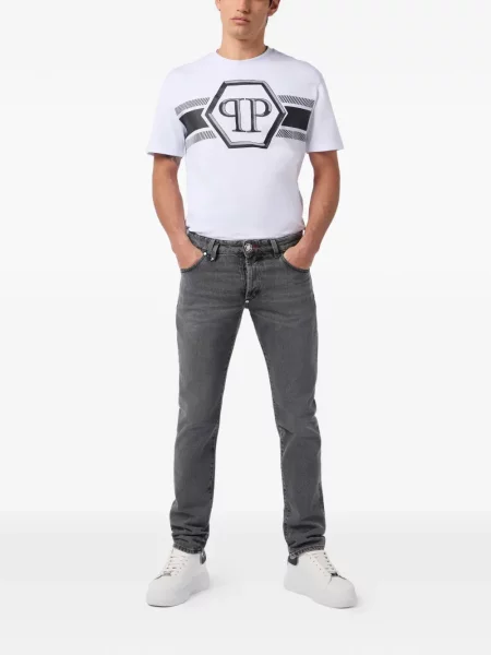Blugi drepți Philipp Plein gri