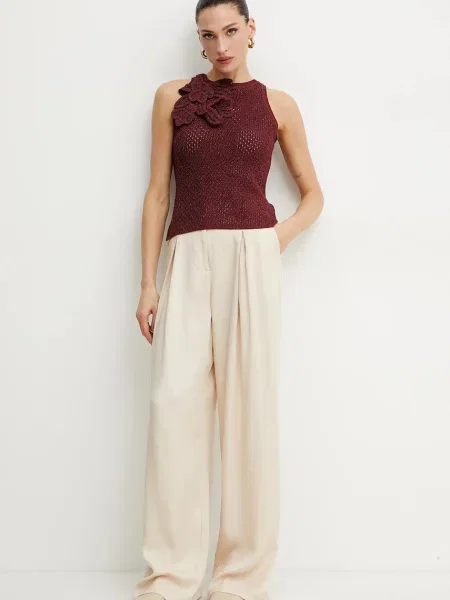 Топ з домішкою льону Marella бордовий