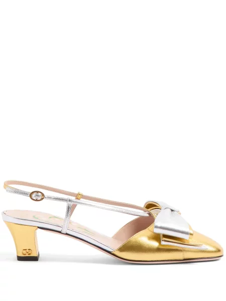 Pantofi cu toc Valentino Garavani slingback auriu
