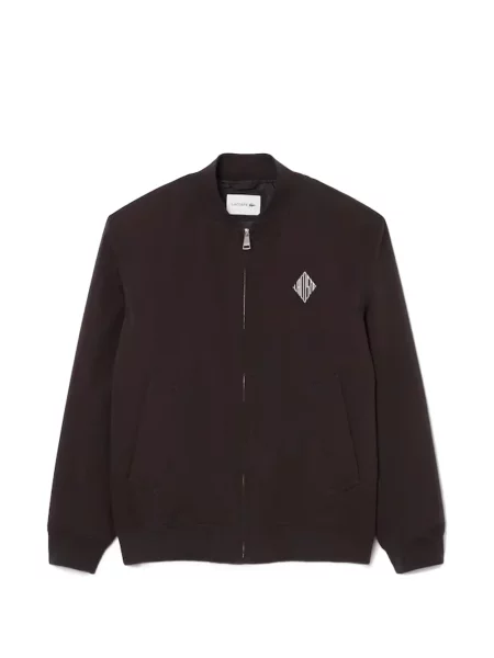 Яке тип бомбър Lacoste с автограф кафяво