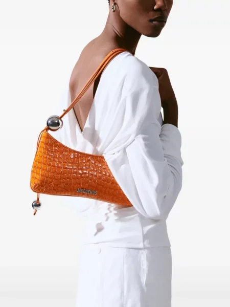 Geantă Jacquemus cu perle portocaliu