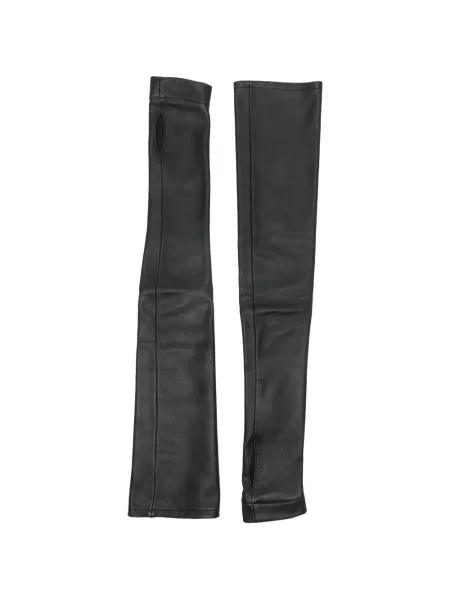 Długie rękawiczki Mitiliane Couture skórzane czarne