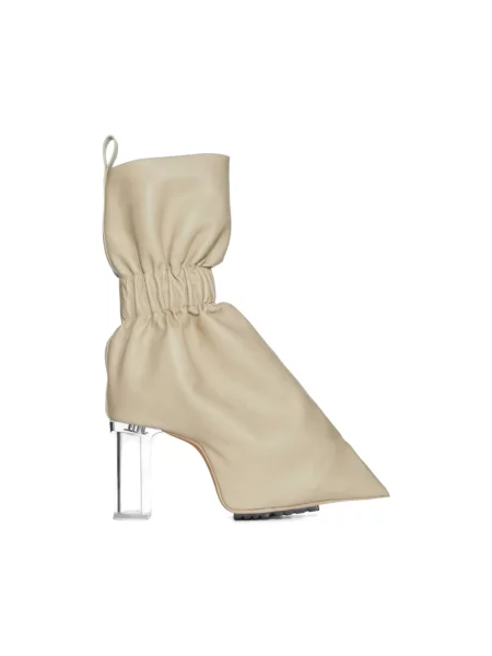 Botki Rick Owens skórzane beżowe