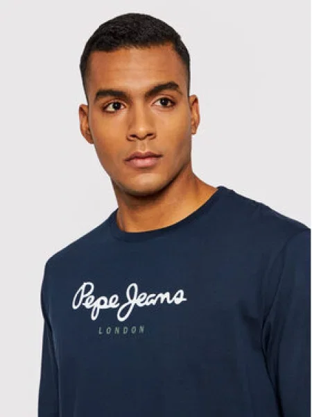 Pepe Jeans Majica z dolgimi rokavi Eggo Mornarsko modra