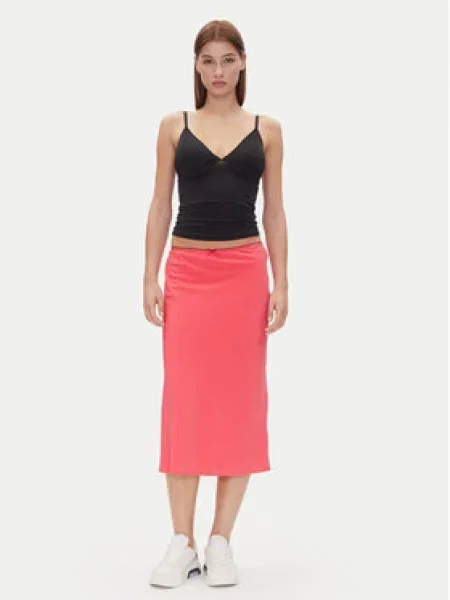 Tommy Jeans Midi sukně Tjw Midi Aop Skirt Korálová
