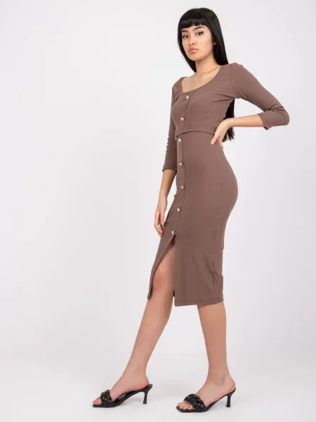 Rochie Fashionhunters de costum maro