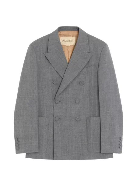 Вълнено двуредно яке Valentino Garavani сиво