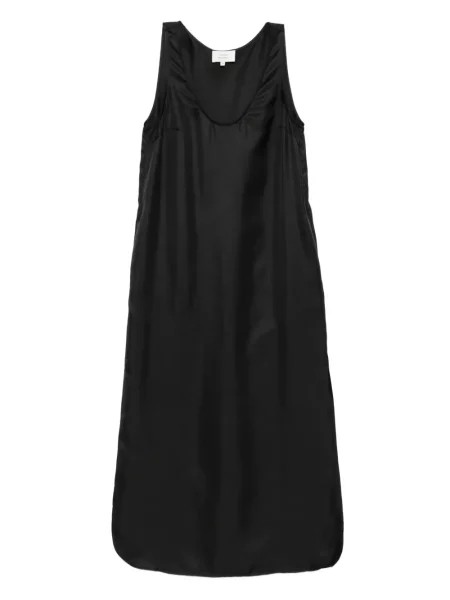 Rochie midi Loulou De Saison de mătase fără mâneci negru