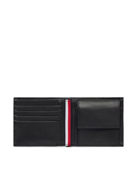 Tommy Hilfiger denarnica usnjena črna