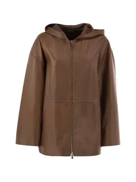 Geanta de piele Max Mara cu glugă maro