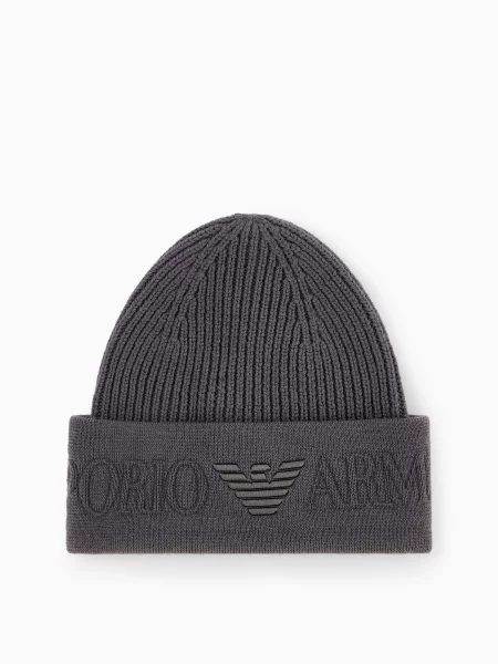 Emporio Armani Шапка Вовна сірий