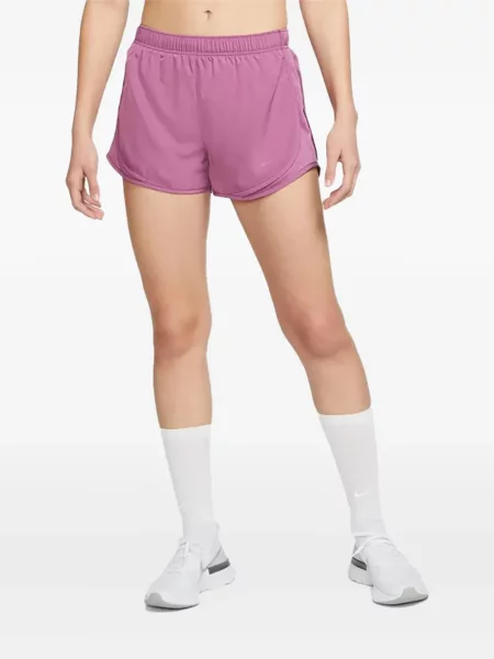 Pantaloni scurți Nike alergare cu talie înaltă în carouri albastru