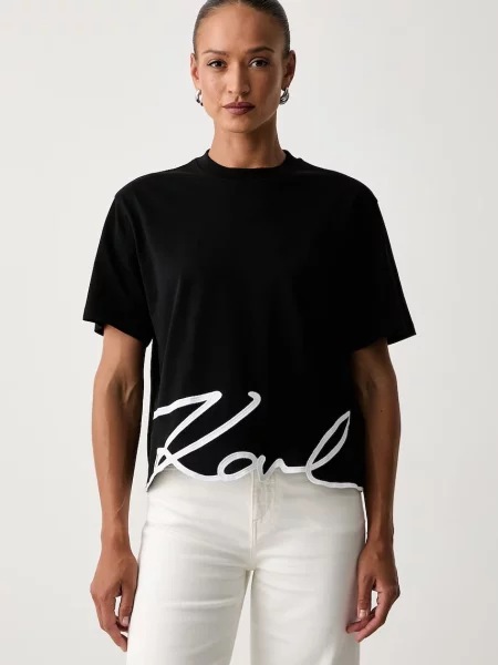 Karl Lagerfeld tričko KARL SIGNATURE čierna