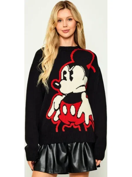 Desigual Pulover Swindon Mickey | Desigual x Disney | Relaxed fit negru
