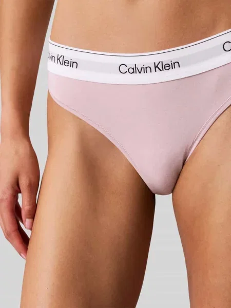 Stringi z mieszanki bawełny Calvin Klein Underwear różowe