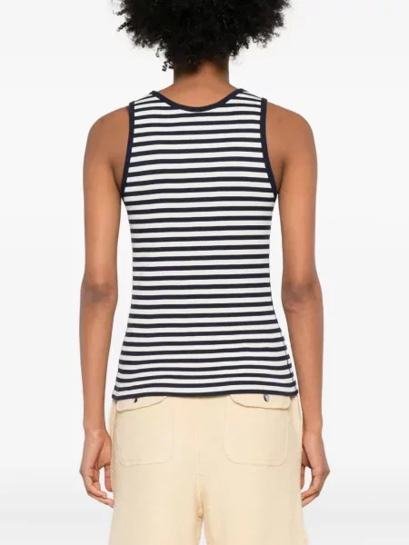 Top Maison Kitsune cu dungi albastru