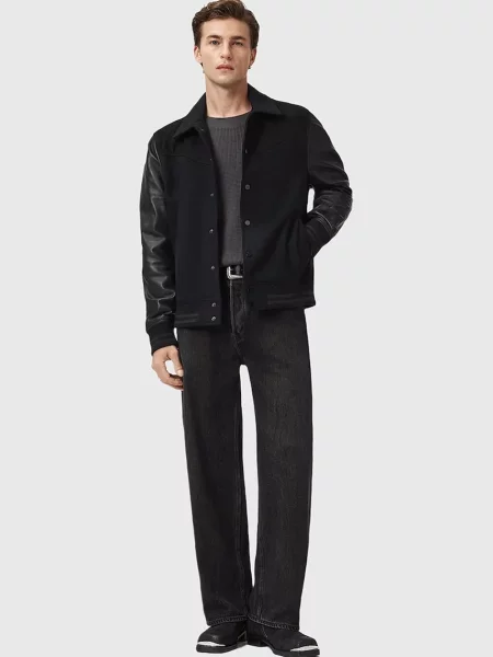 Кожаная куртка Allsaints черная