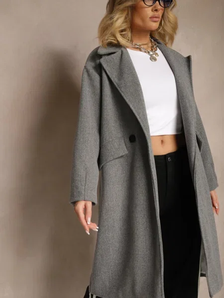 Palton închis gri