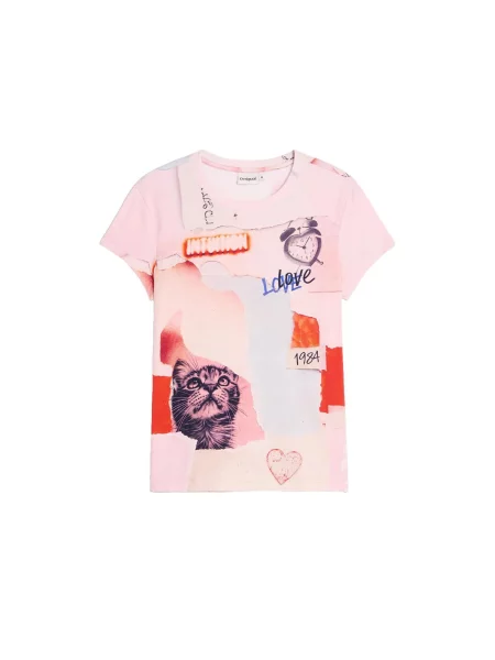 Desigual Tricou portocaliu homar / roz / rosé negru