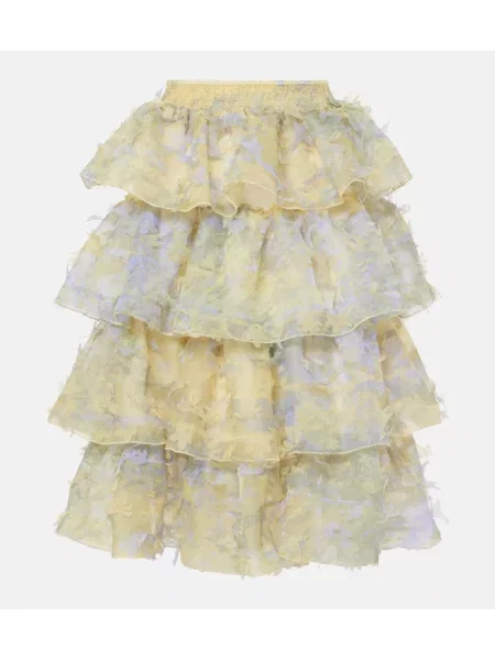 Midi krilo Susan Fang z volani rumena