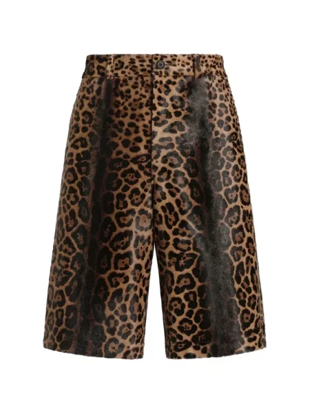 Pantaloni Dolce & Gabbana cu imagine cu model leopard maro