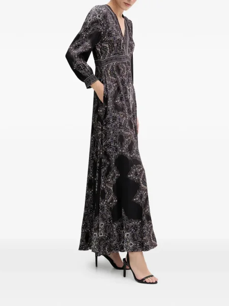 Rochie maxi Hale Bob cu decolteu în V de costum negru