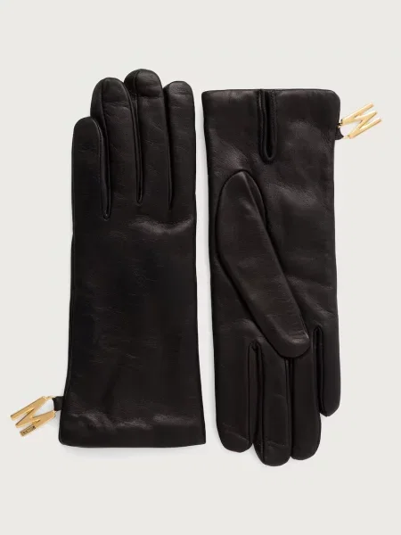 Moschino mănuși pentru femei din piele negru