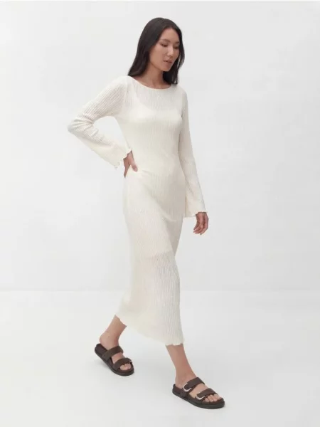 Reserved Rochie maxi ajurată crem