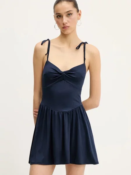 Šaty Hollister Co. tmavomodrá mini