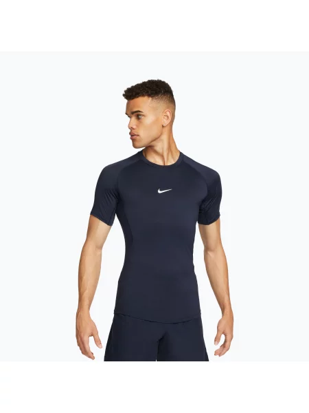 Koszulka treningowa Nike Pro Dri-Fit Tight SS Fitness obsidian/white biała
