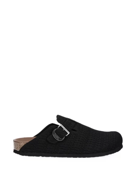 Papuci tip mules Skechers fără toc cu cataramă negru